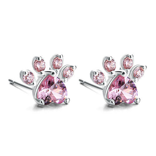 Roze Gouden Poot Sieraden Set – 4 Stukken met Zirkonia Hart (Ring, Ketting, Oorbellen, Armband)