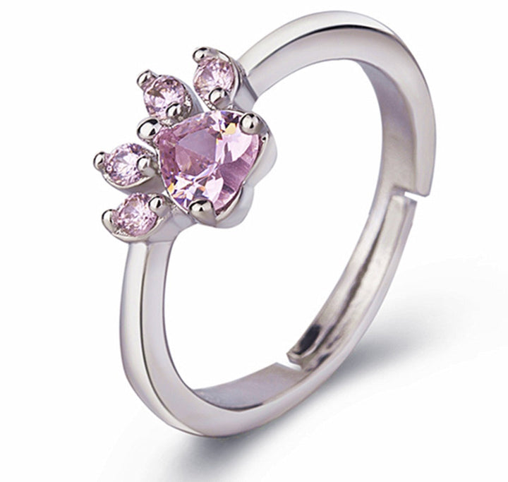 Roze Gouden Poot Sieraden Set – 4 Stukken met Zirkonia Hart (Ring, Ketting, Oorbellen, Armband)