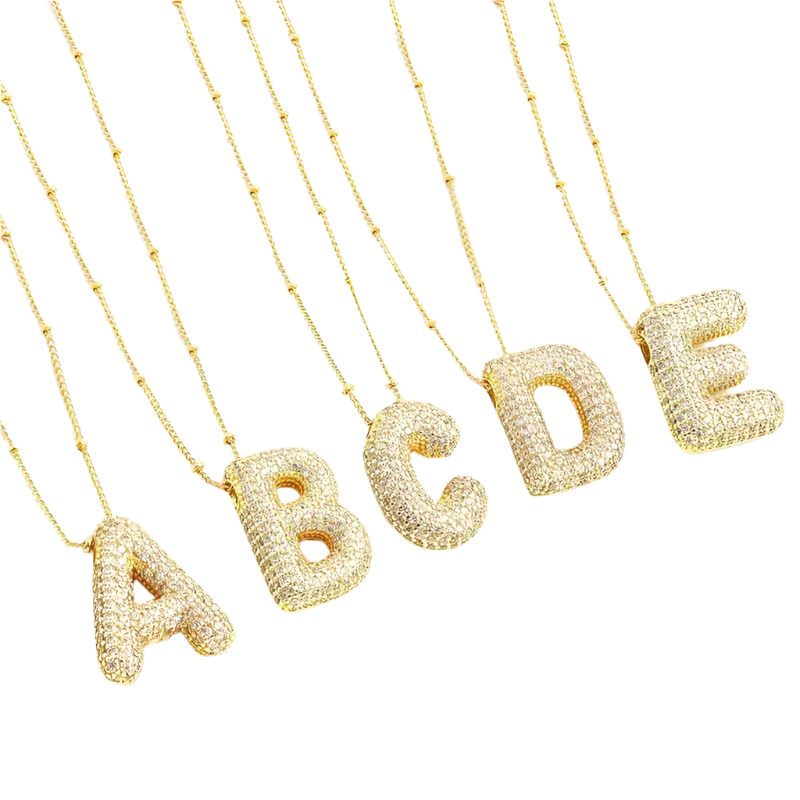 Elegante witte gouden ketting met bubbels