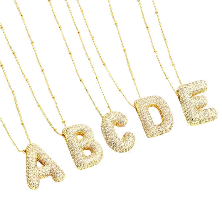 Elegante witte gouden ketting met bubbels
