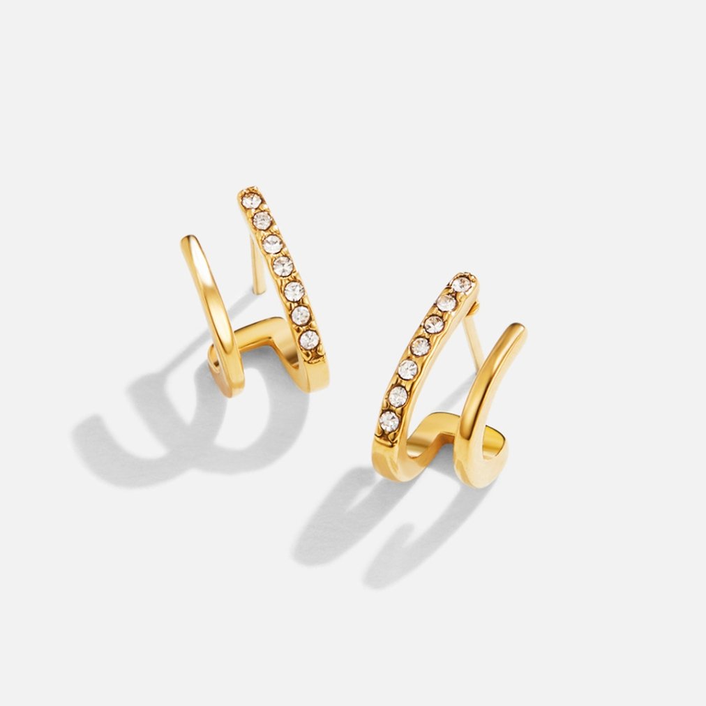 18K Gouden & Crystal Claw Oorbellen