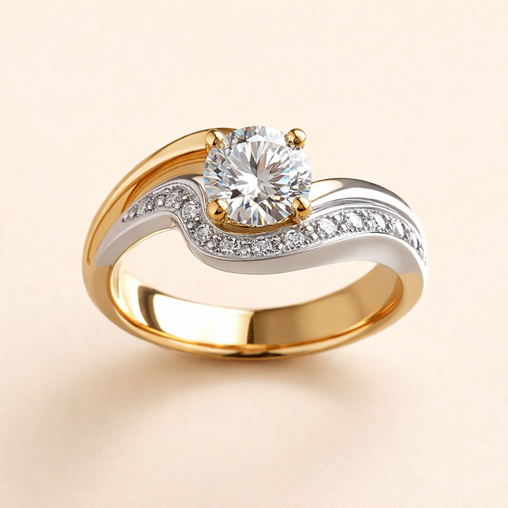 Elegante gouden ring met zirkonia