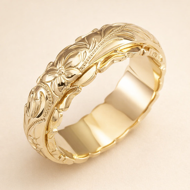 Bloemrijke zilveren ring