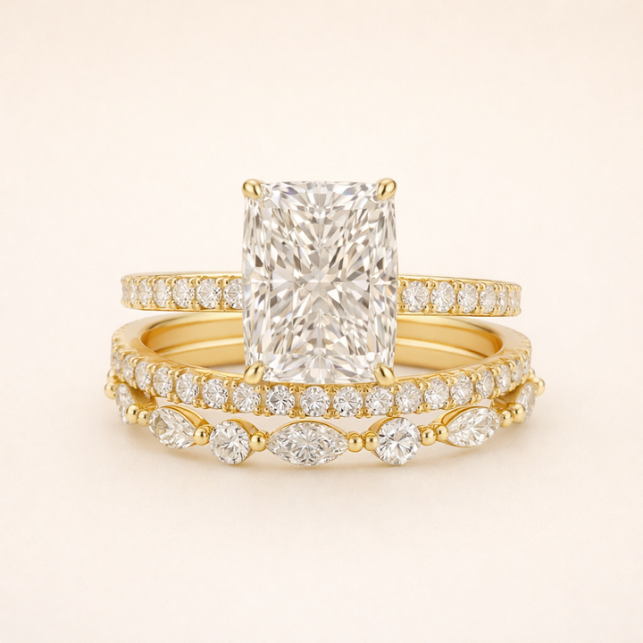 Drie-delige gouden ringenset