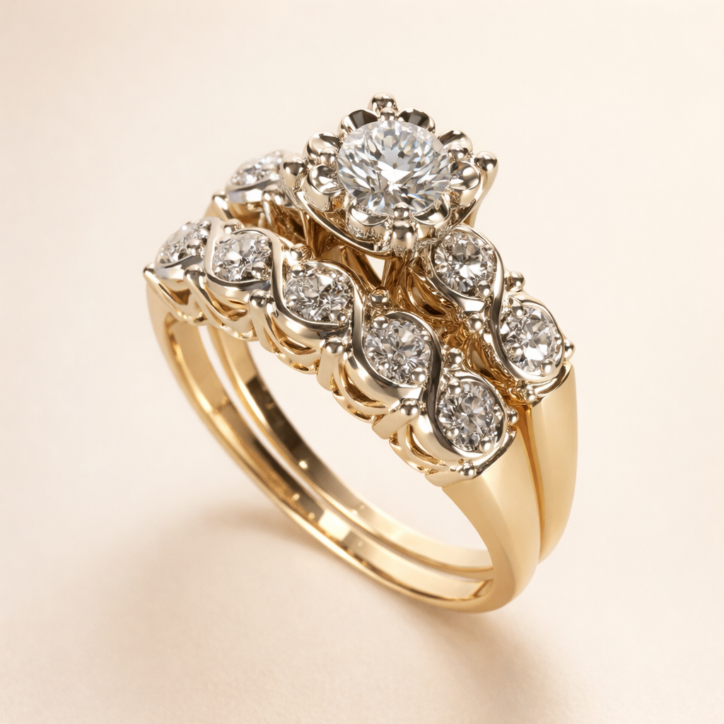 Vintage stijl gouden ring