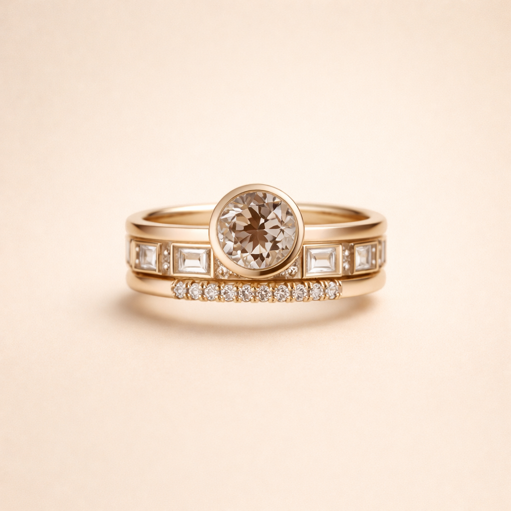 Ingebouwd Kristal Gouden Ring