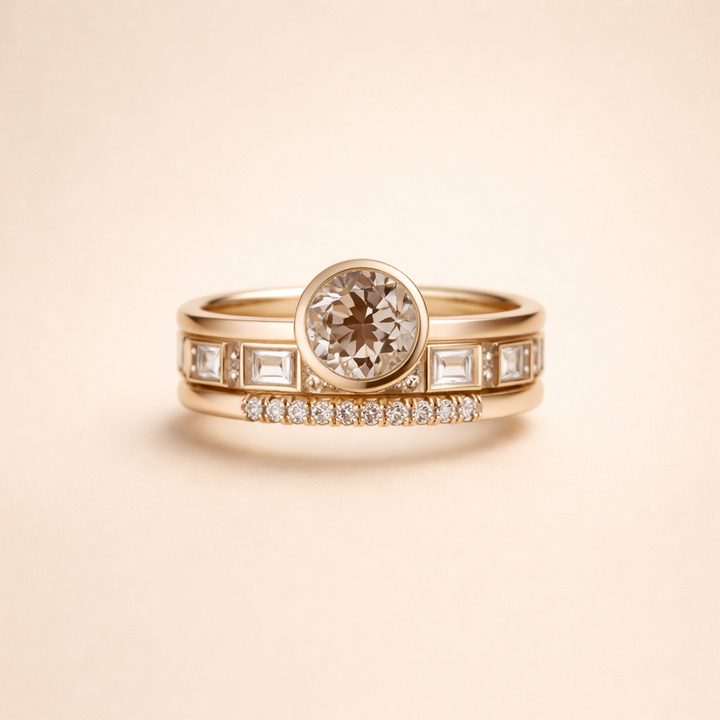 Ingebouwd Kristal Gouden Ring