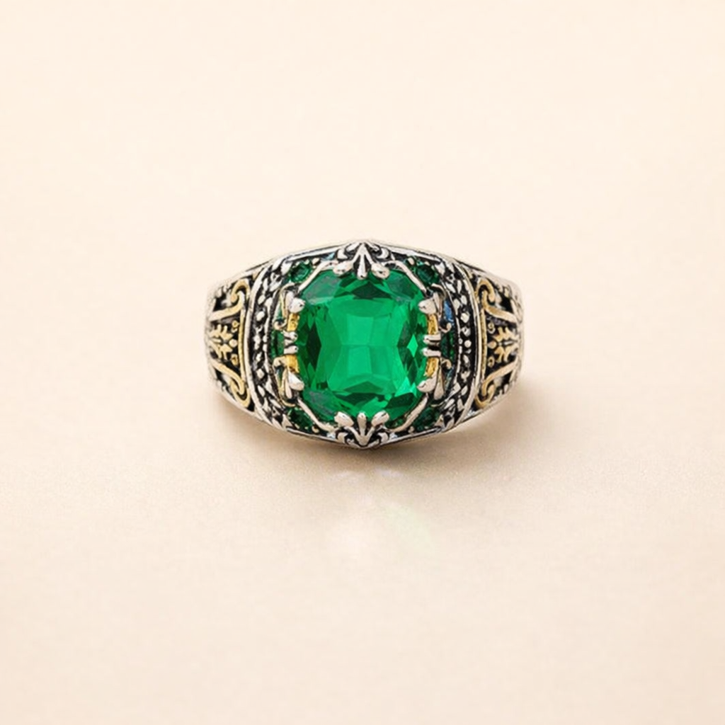 Zachte gemengde gouden ring met verfijnde details