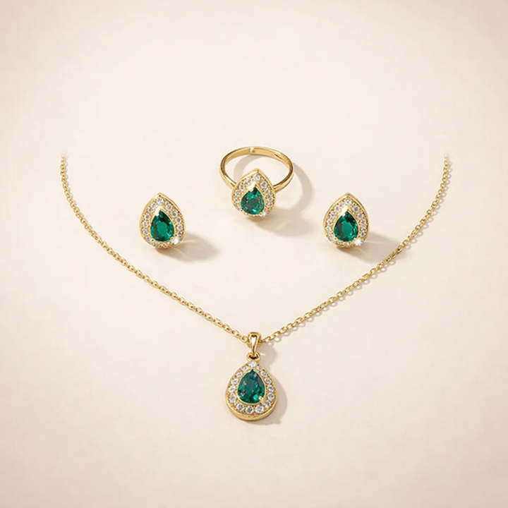 Elegante gouden ketting met subtiele glazen details