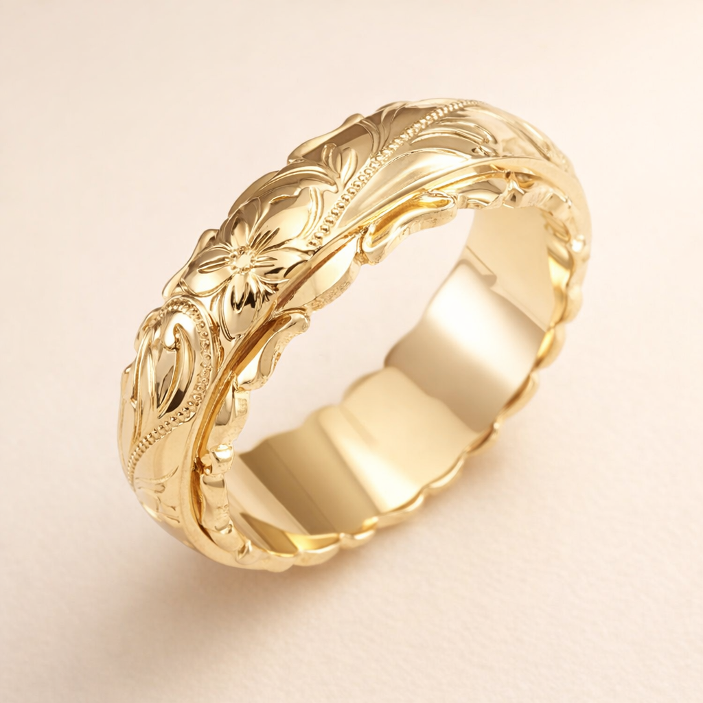 Elegante gouden bloemring met verfijnde details