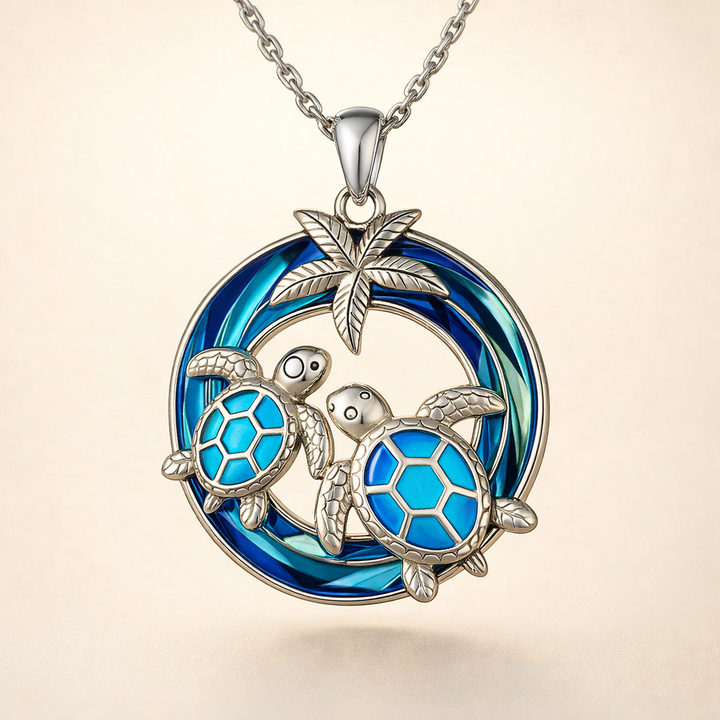 Zachte schildpad ketting van wit goud