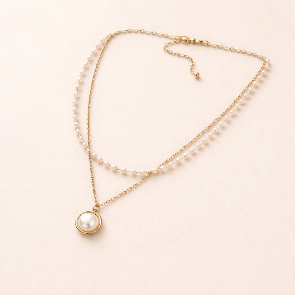 Elegante parelketting in goud