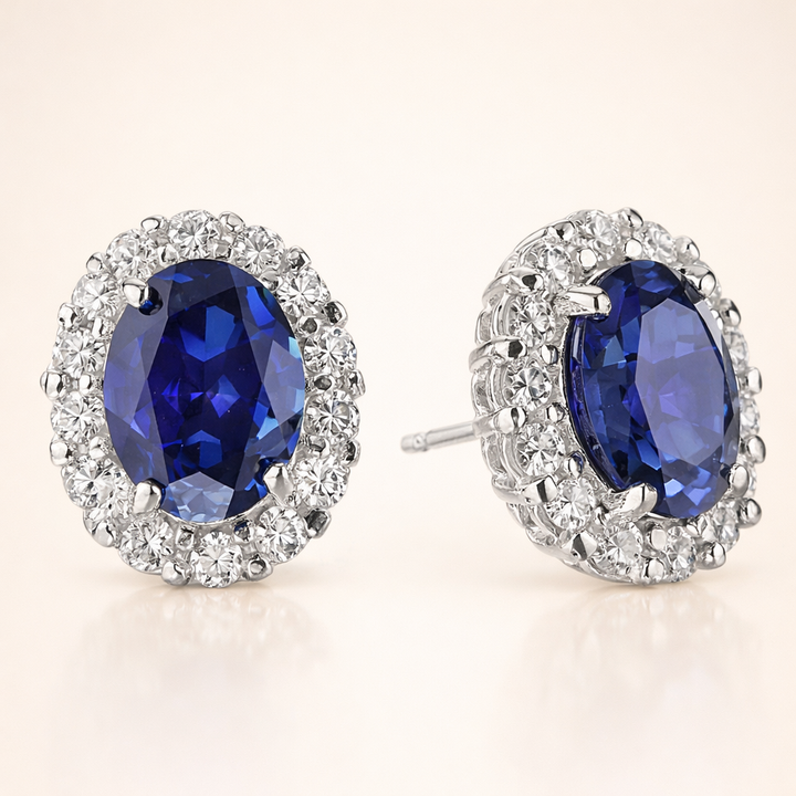 Elegante oorbellen van witgoud met ovale zirkonia