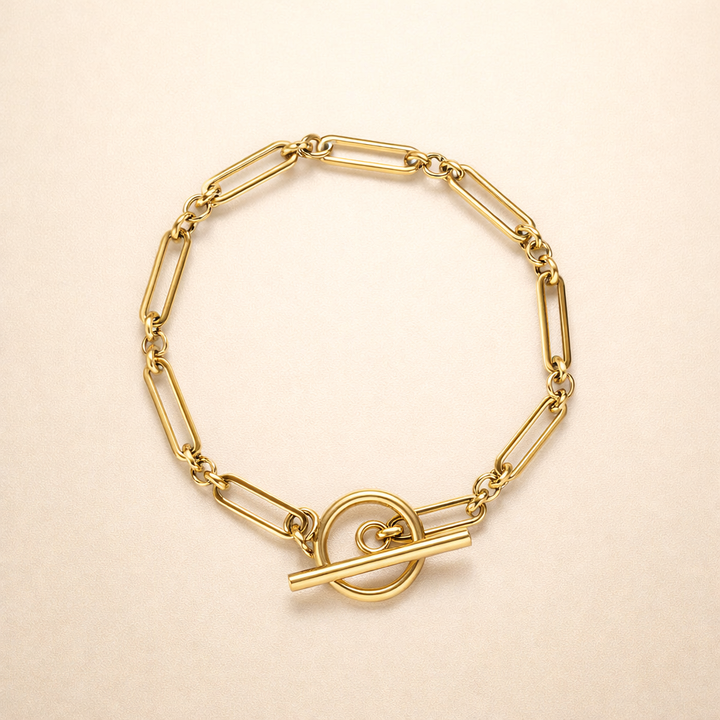 Elegante T-Bar armband in wit goud