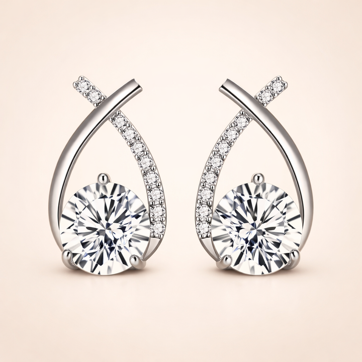Elegante oorbellen van wit goud met subtiele glans