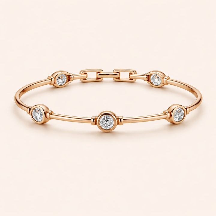 Verfijnde gouden armband met zirkonia details