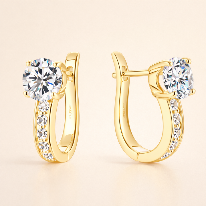 Elegante moissaniet oorbellen in goud