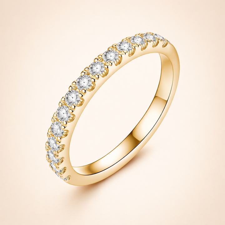 Verfijnde gouden ring met moissanite