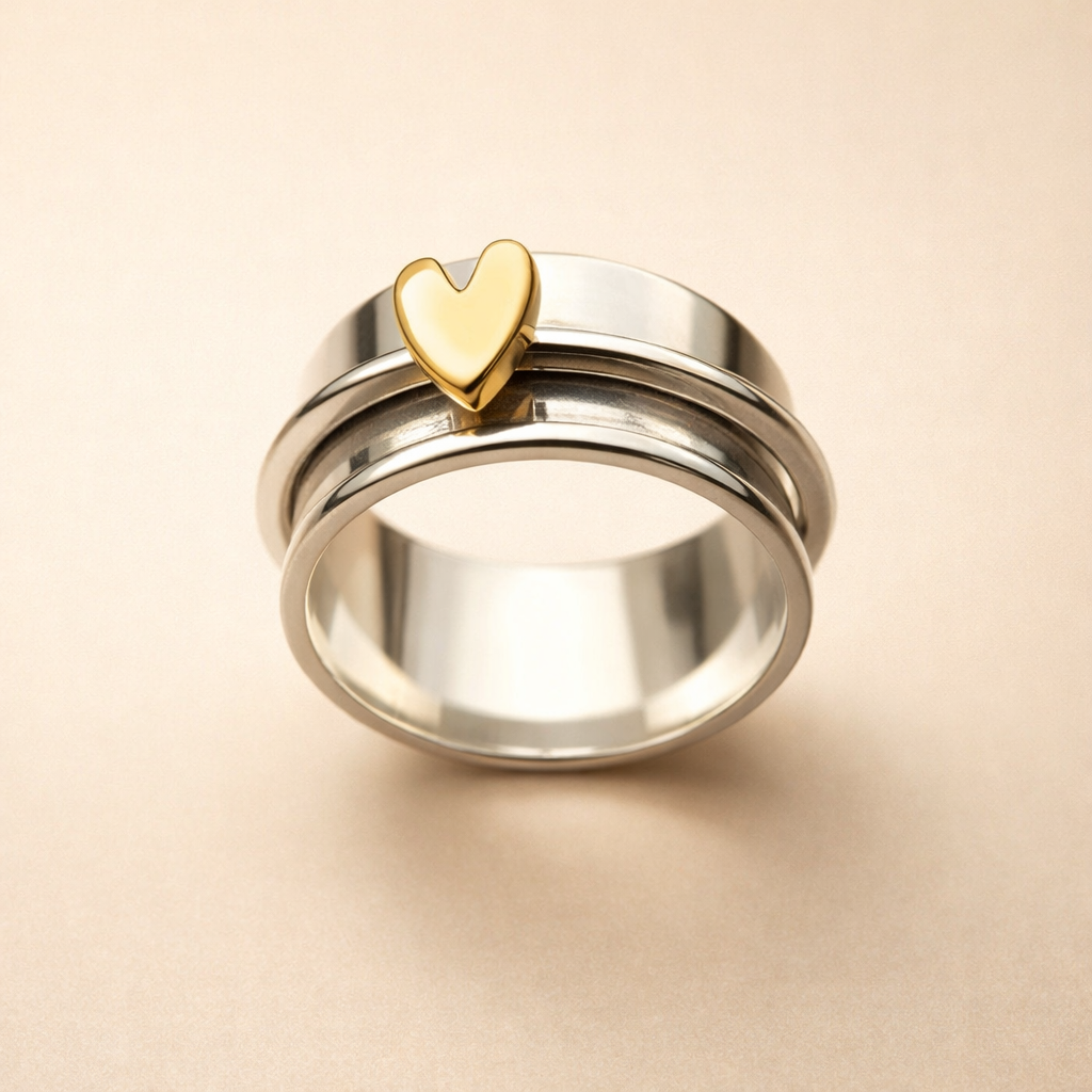 Elegante gouden ring met hartje