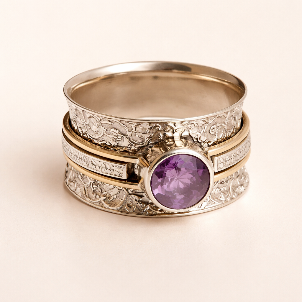 Elegante zilveren ring met kristallen sluiting