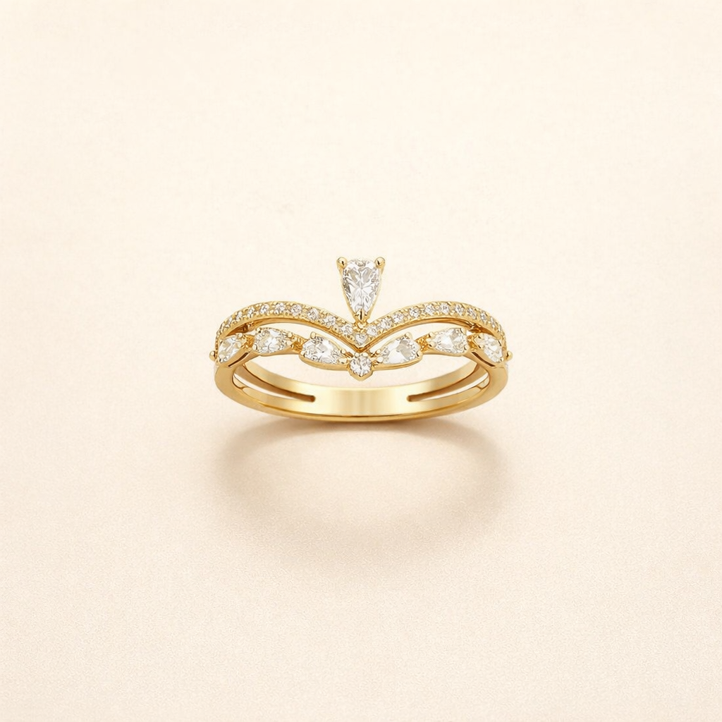 Verfijnde zirkonia ring met een subtiele glans