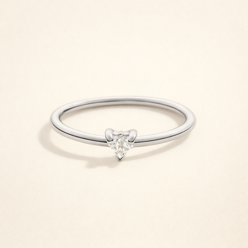 Fijne zirkonia ring met hartje