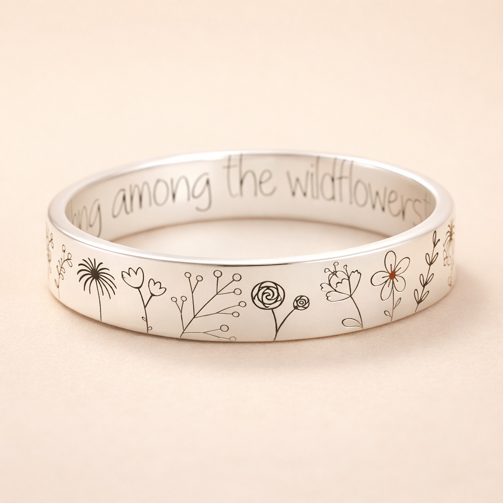 Zilveren ring met paardenbloemdesign