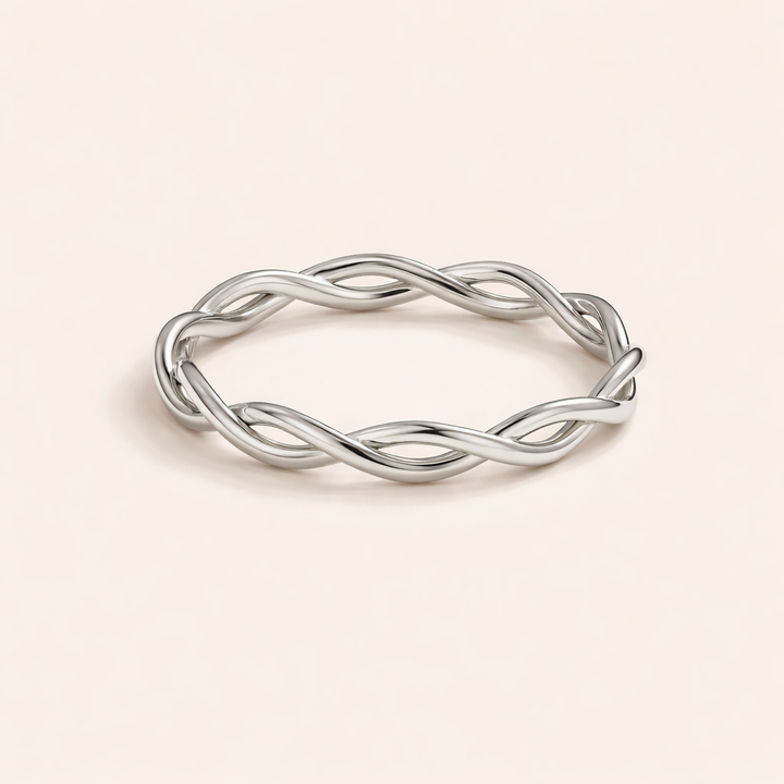 Eindeloze 18K zilveren draai-ring
