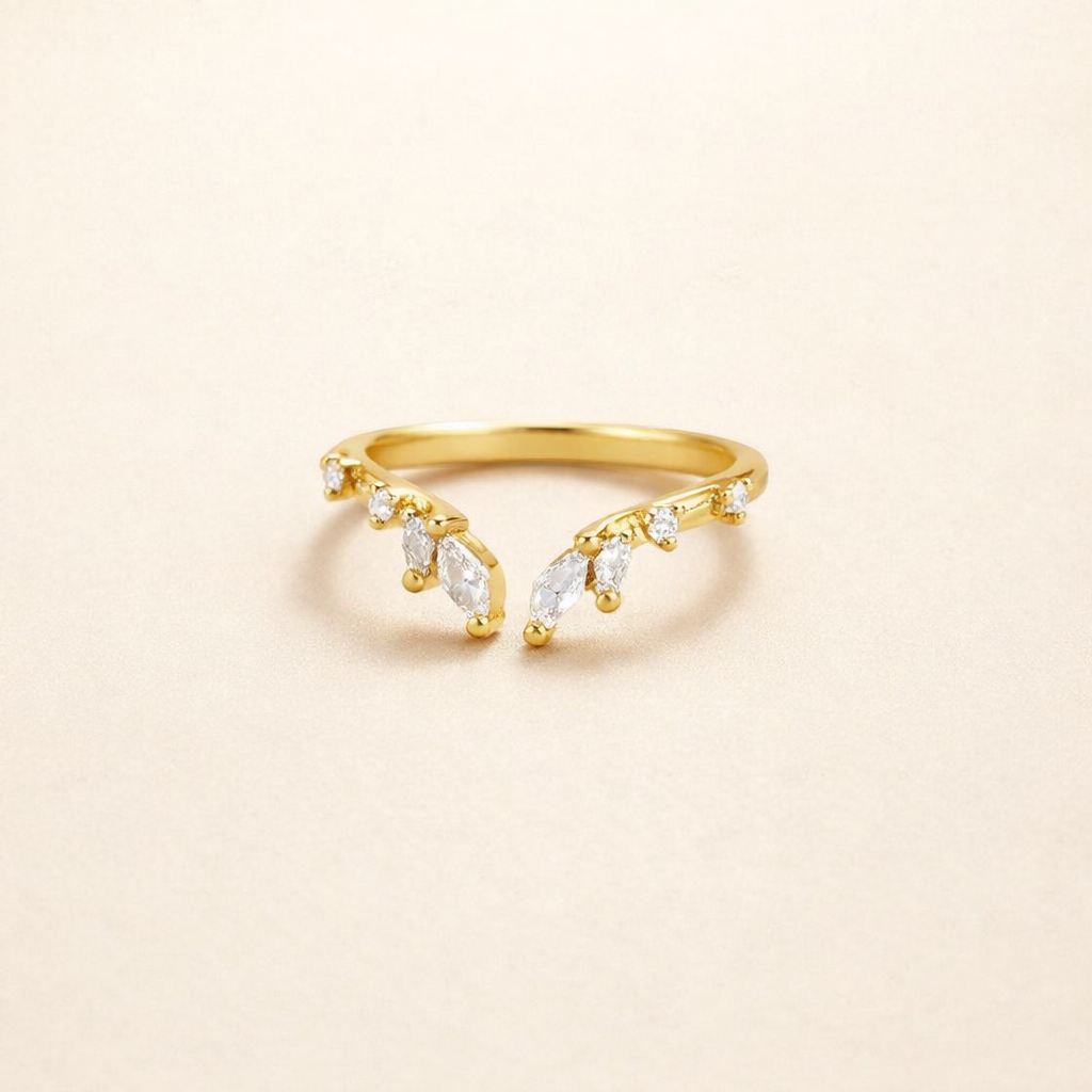 Verfijnde gouden ring met kristalaccent