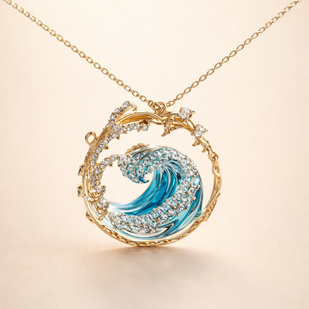Zeeën van Stilte Gouden Ketting met Delicate Hangende Maan