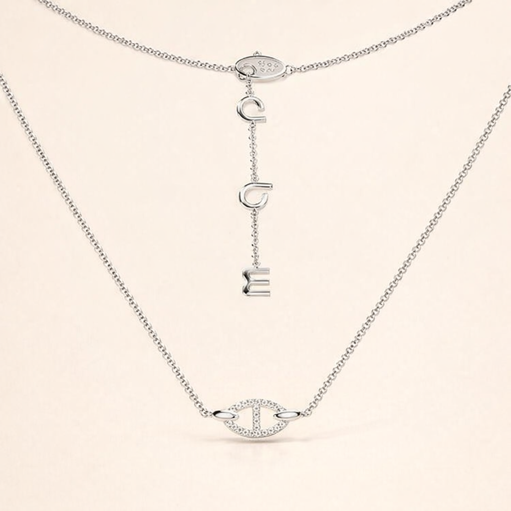 Zachte glans witgouden ketting met delicate schakel