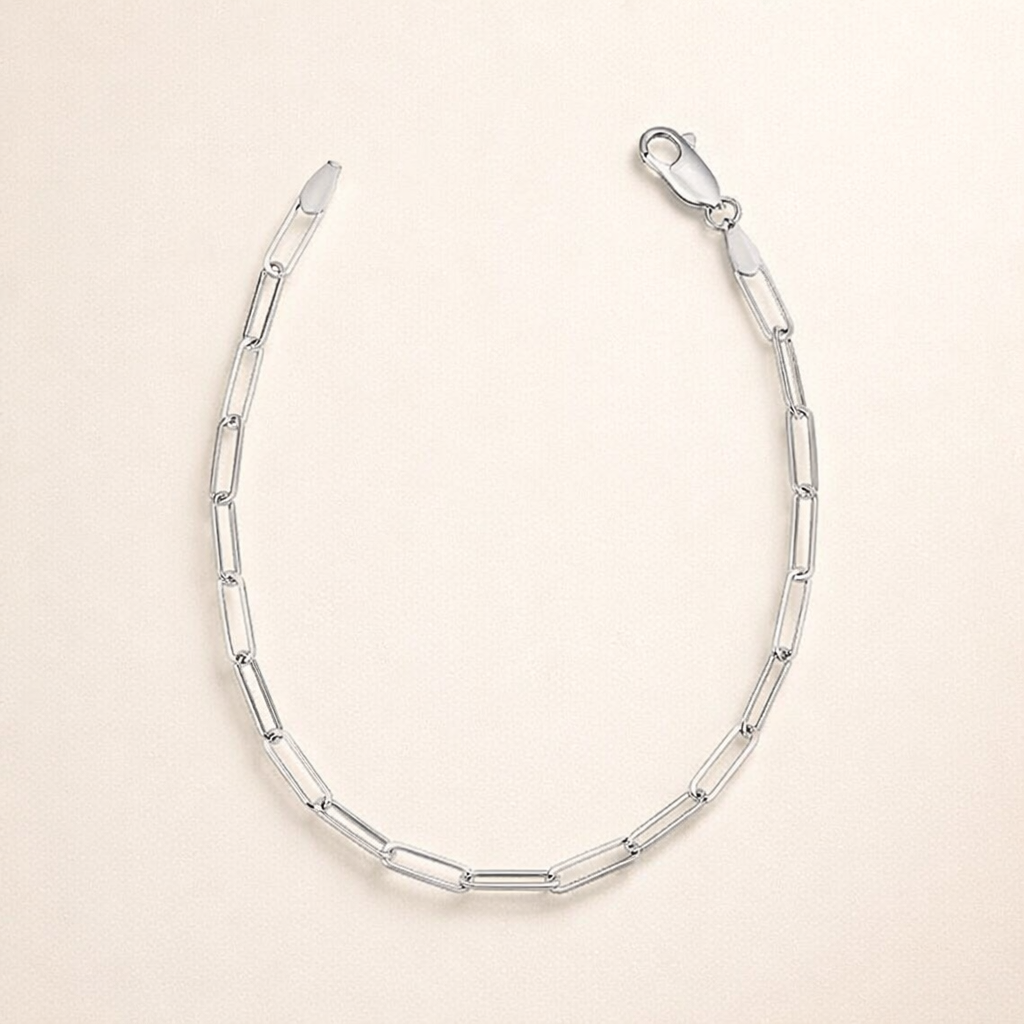 Elegante schakelarmband van wit goud