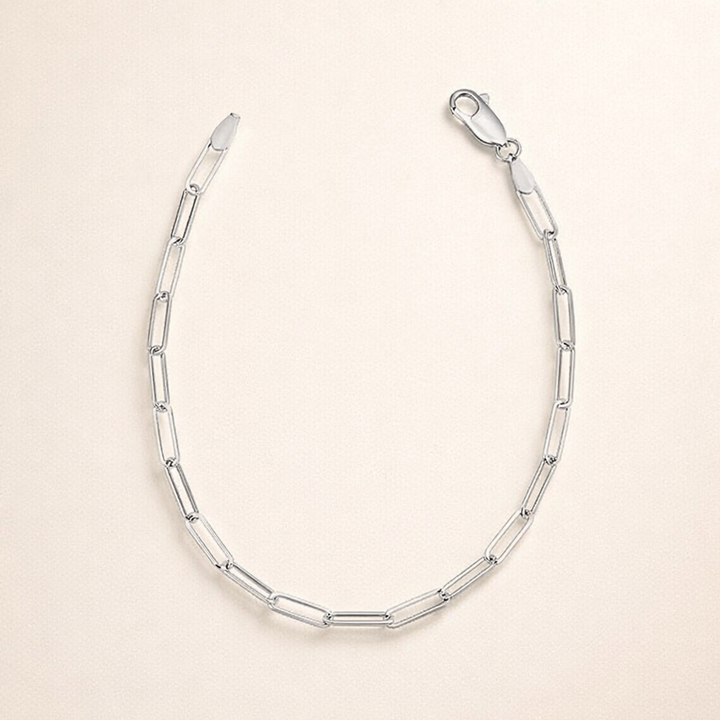 Elegante schakelarmband van wit goud