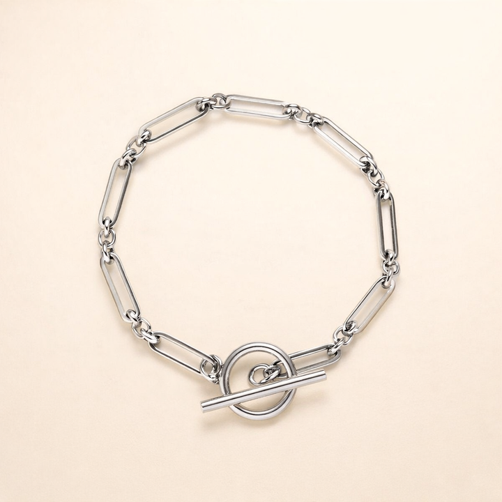 Elegante T-Bar armband in wit goud