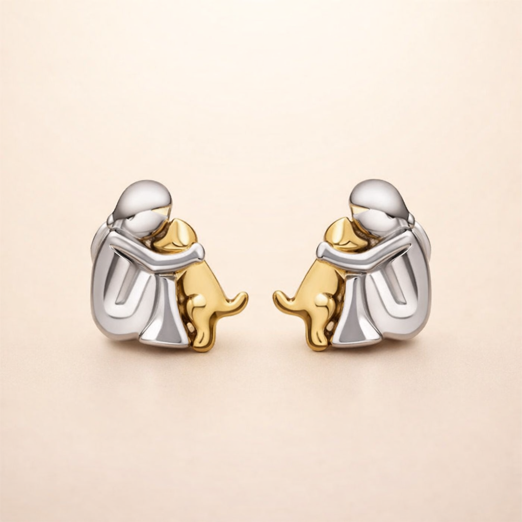 Zilveren en Gouden Twee-Tonige Huggie Oorbellen