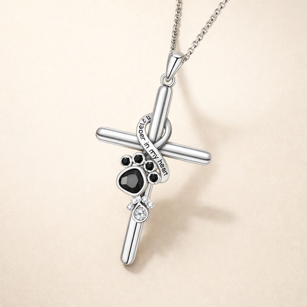 925 Sterling Zilveren Poot & Kruis Ketting