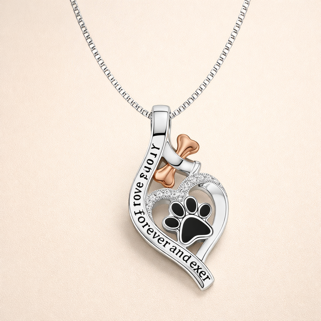 Lucky Paw-hanger met Hart, Bot & Oneindigheid – “Altijd in Mijn Hart” Hanger