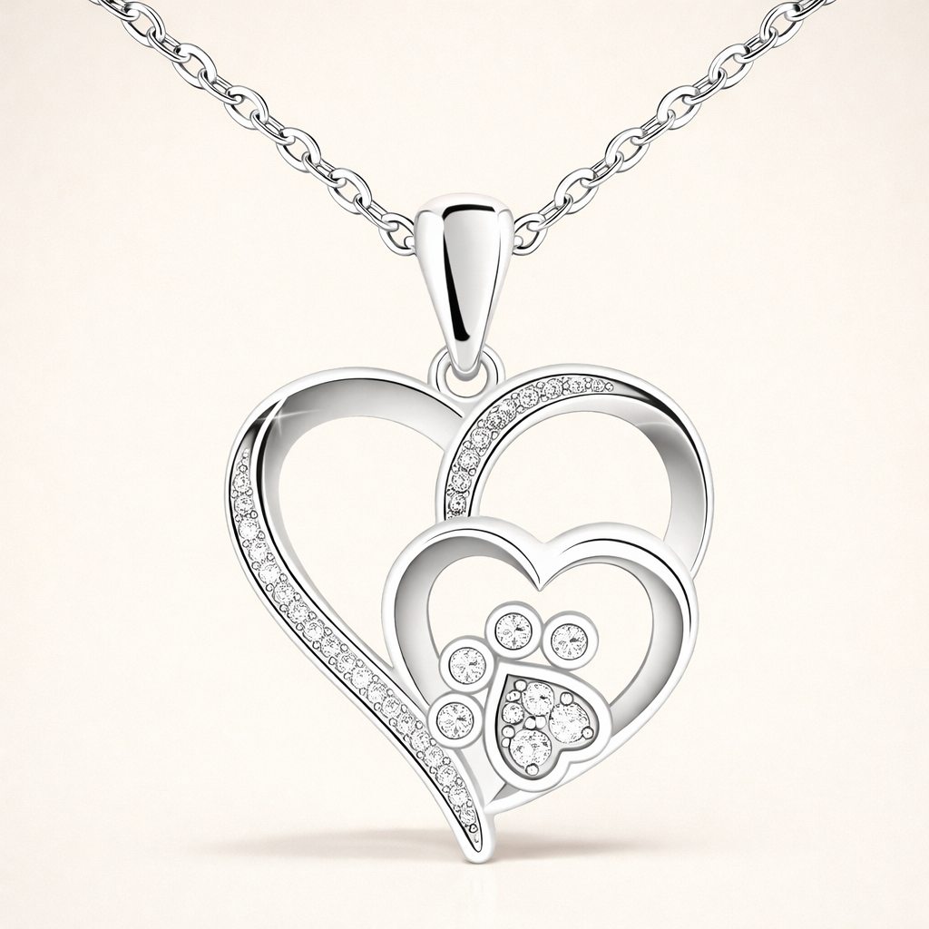 Sterling Zilveren Poot & Hart Ketting met Zirconia