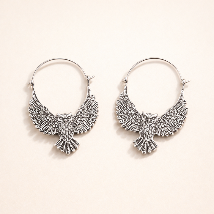 Vintage Boheemse Uil Statement Oorbellen