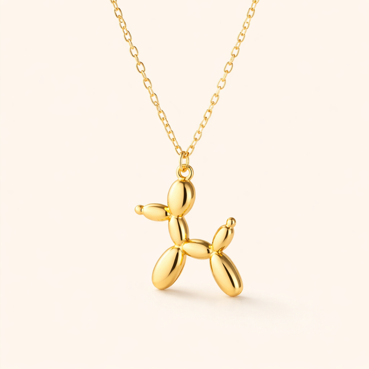 Gouden Ballon Hond Hanger Ketting