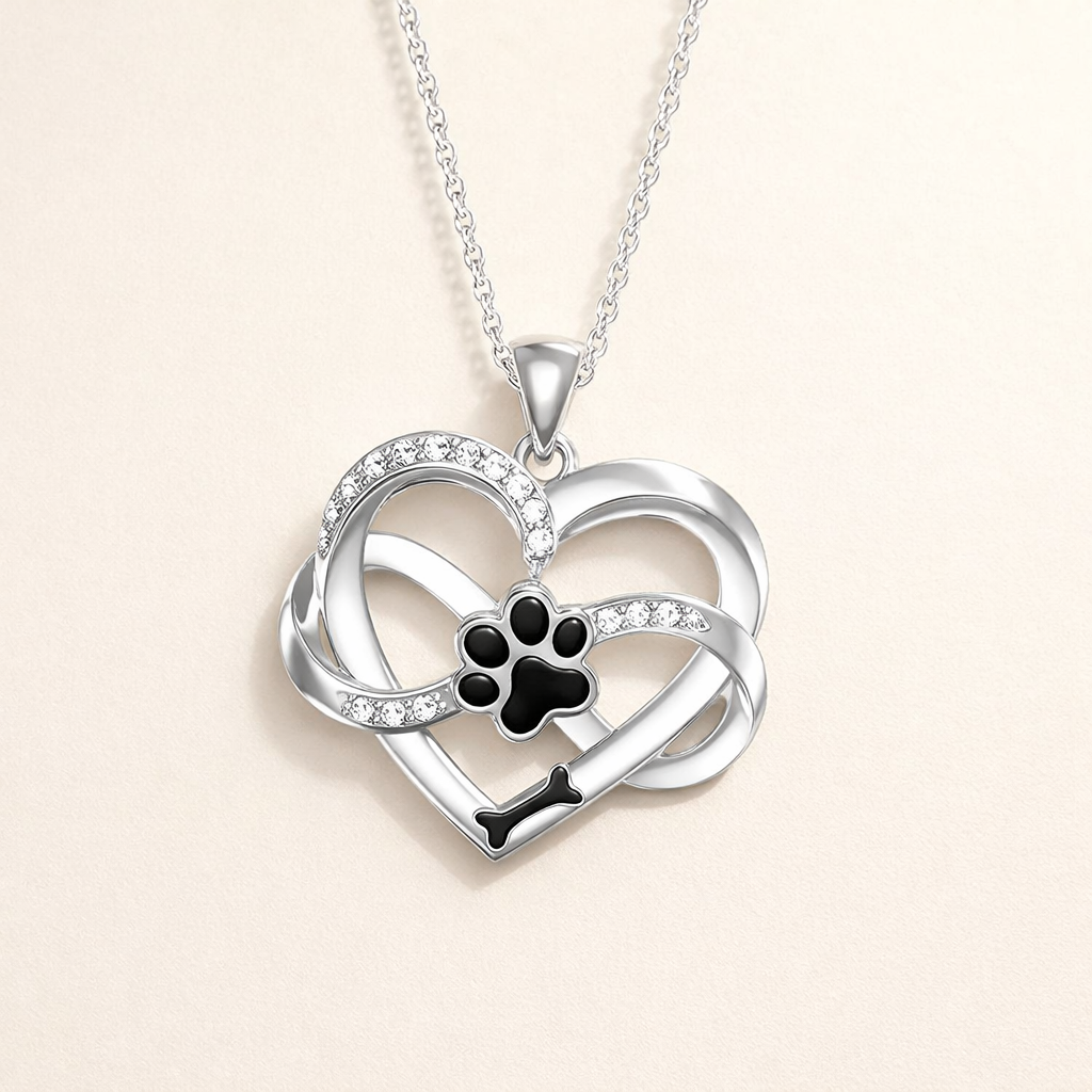 Infinity Hart & Poot Hanger in 925 Sterling Zilver met Zirconia