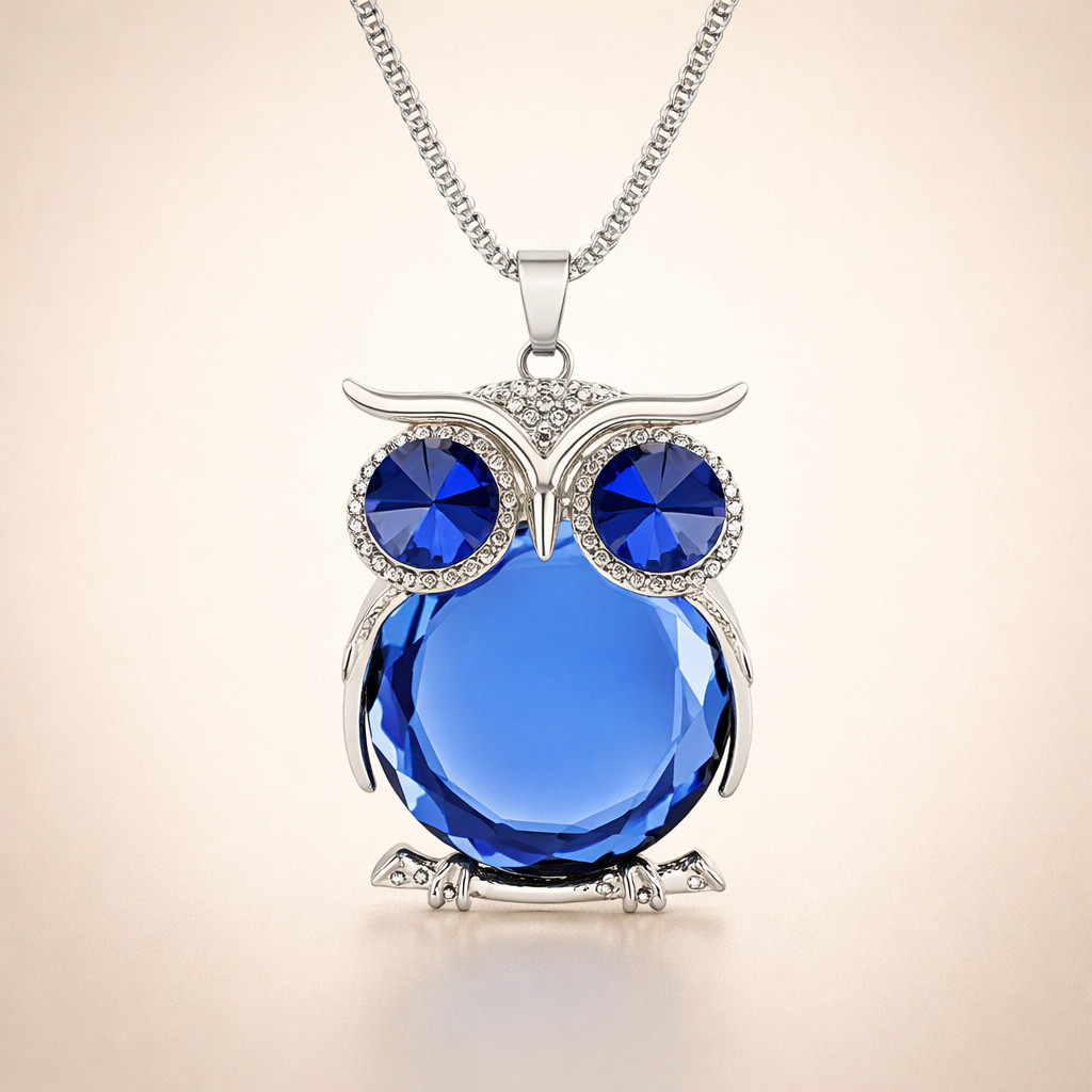 Kristallen Uil Hanger Ketting