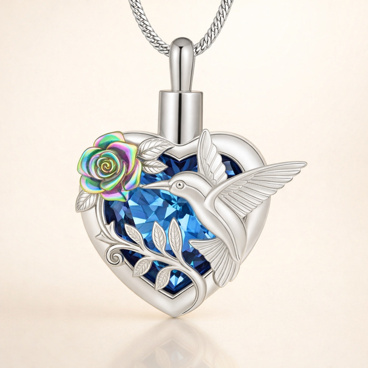 Kolibrie Hart Urn Ketting