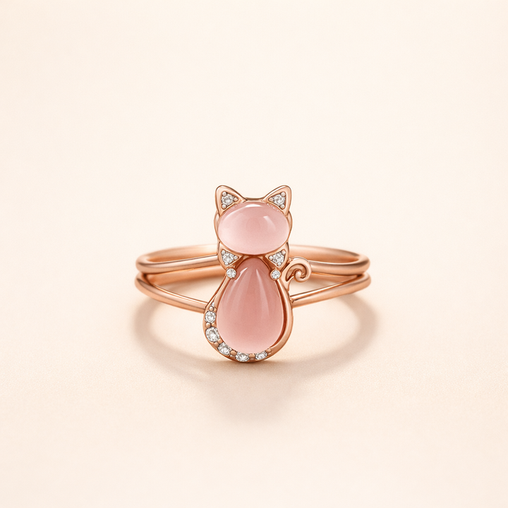 Kat Ring in Roze Goud