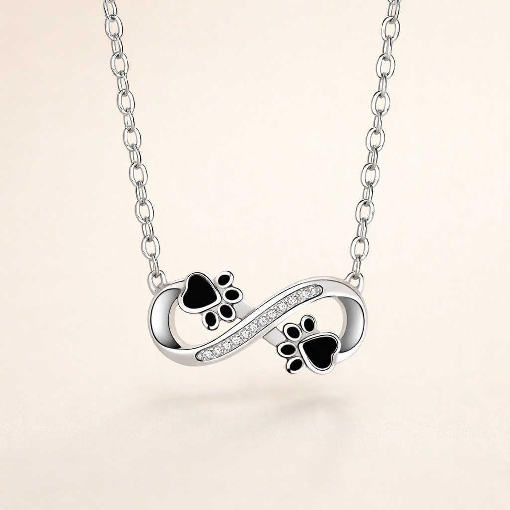 Oneindige Pootafdruk Ketting met Zirkonia