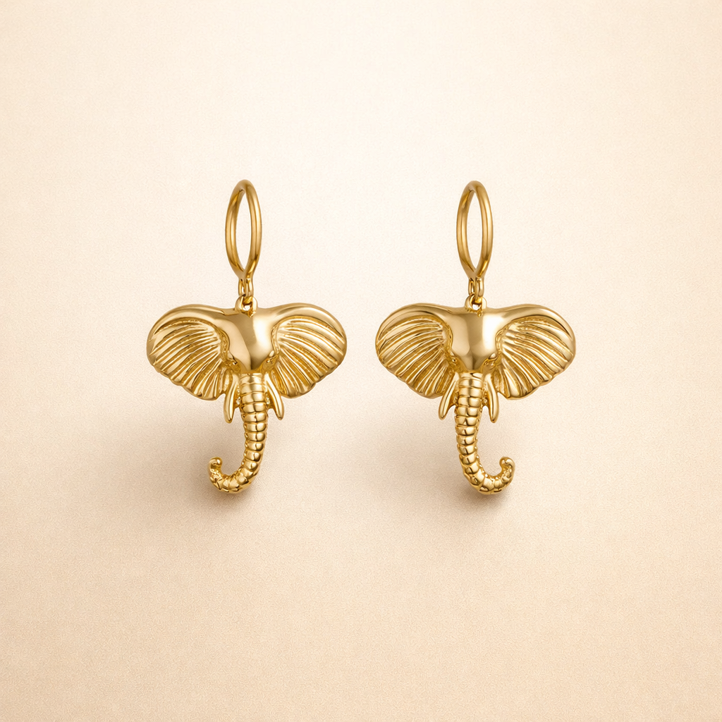 Olifant Charm Hoepel Oorbellen