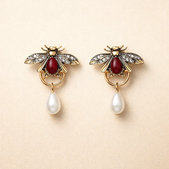 Vintage Bijen Dangle Oorbellen