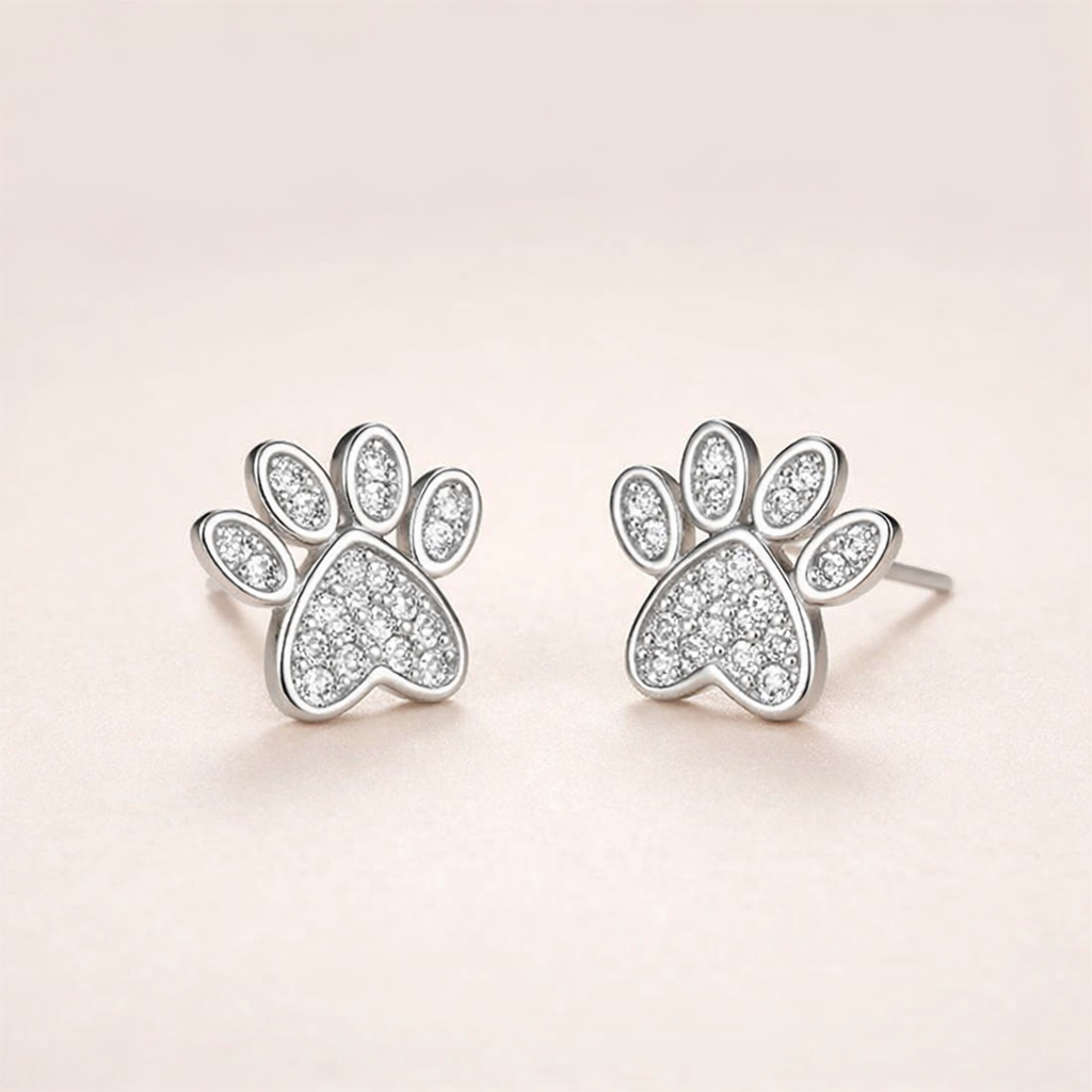Witte Zirkonia Poot Studs – Hartvormig Ontwerp