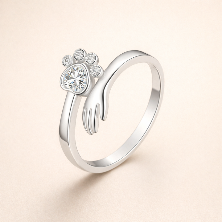 925 Sterling Zilveren Verstelbare Ring – Hand- en Pootafdrukontwerp