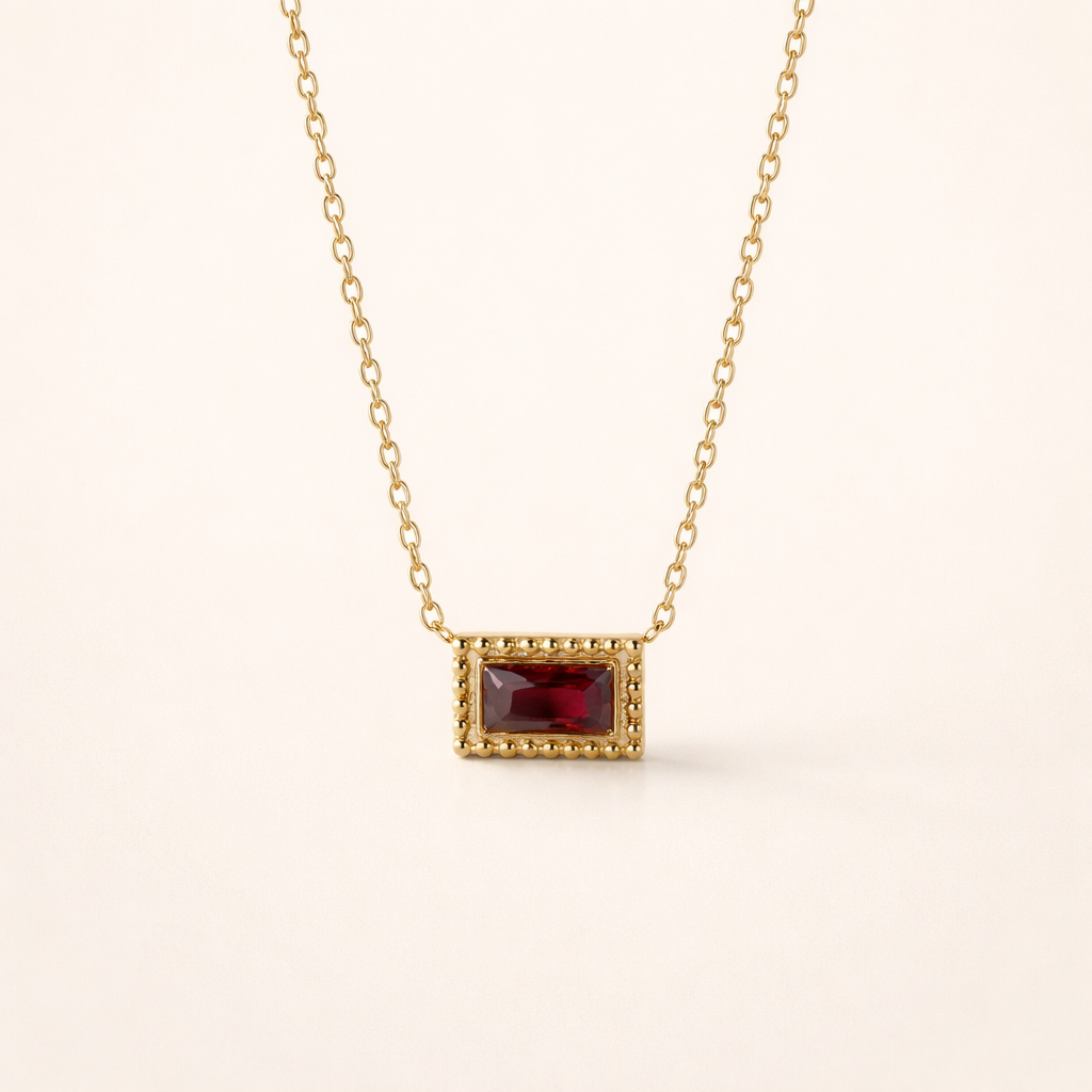 Baguette Geboortesteen Ketting